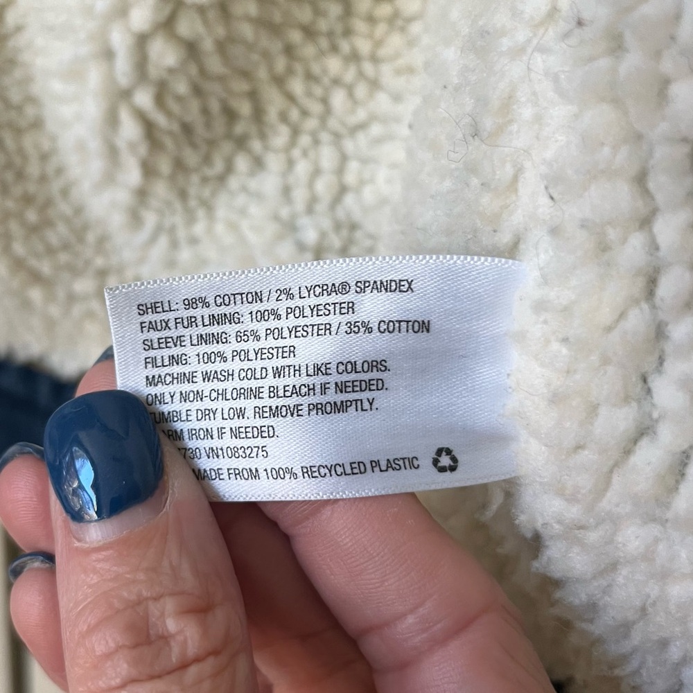 Denim Sherpa winter jacket - Goodfellow & co, size small - Picture 6 of 7